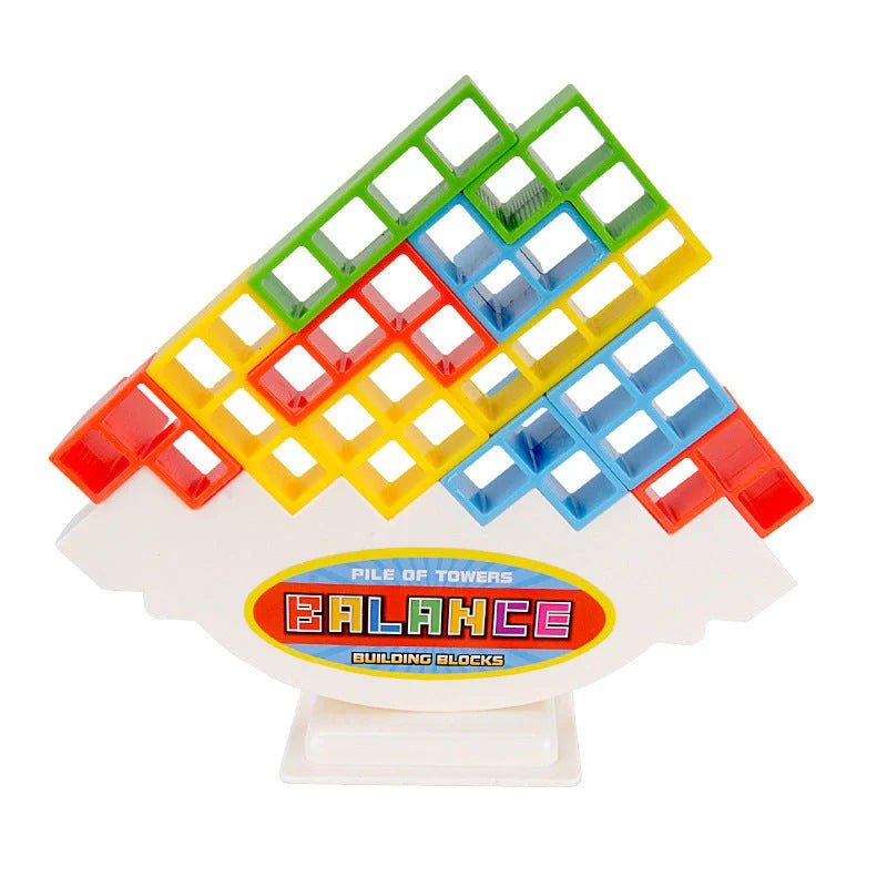 Colorful plastic stacking blocks for kids and adults, perfect for learning and family games