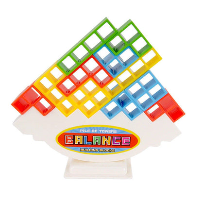 Colorful plastic stacking blocks for kids and adults, perfect for learning and family games