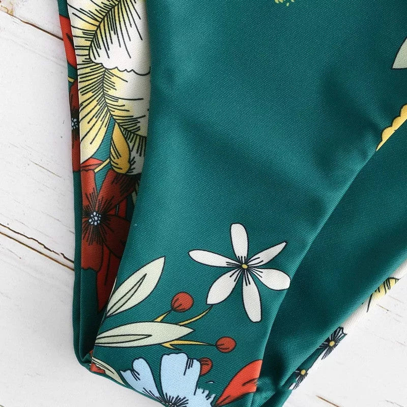 Women's printed bikini swimsuit with high elasticity in vibrant colors