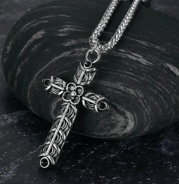 Stainless steel Norse rune necklaces with various Viking symbols and designs