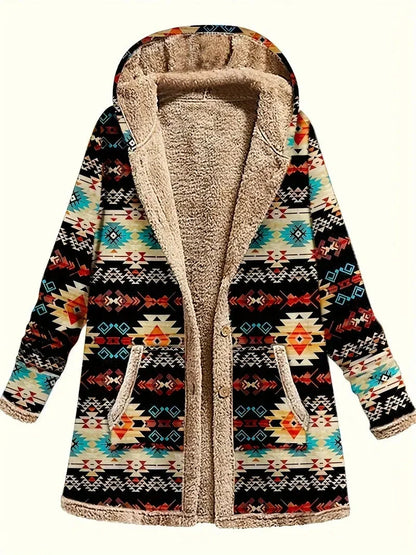 Cozy Cotton-Linen Printed Hoodie in various colors for warmth and style