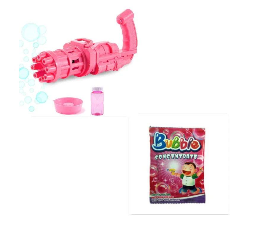Colorful bubble blower machine toy for kids with various color options and bubble solution