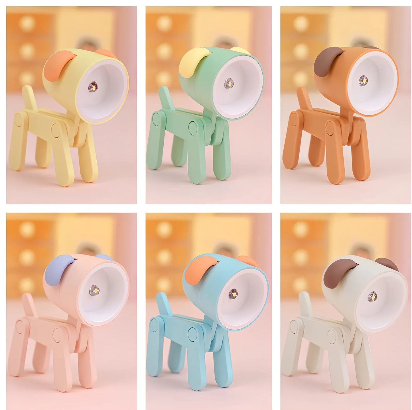 Hand-made mini night lamp with cartoon animal design in blue, measuring 33x55x80mm