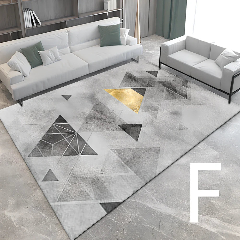 3D printed polyester carpet in bedroom setting showing visual depth design and flat surface texture