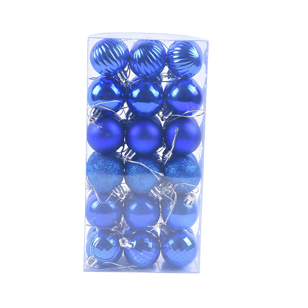 36 Christmas decoration balls in 16 colours with 4cm diameter spherical design