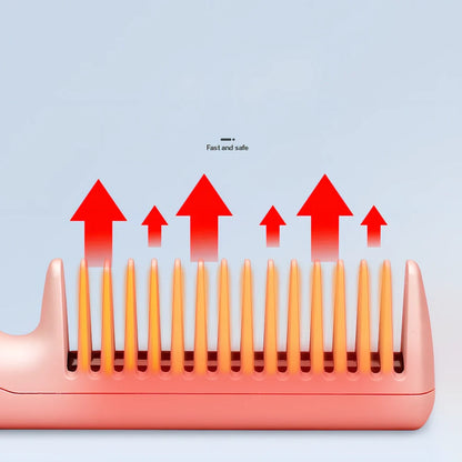 Wireless USB heating comb with 3D gradient colour and tourmaline ceramic conductor for dry hair