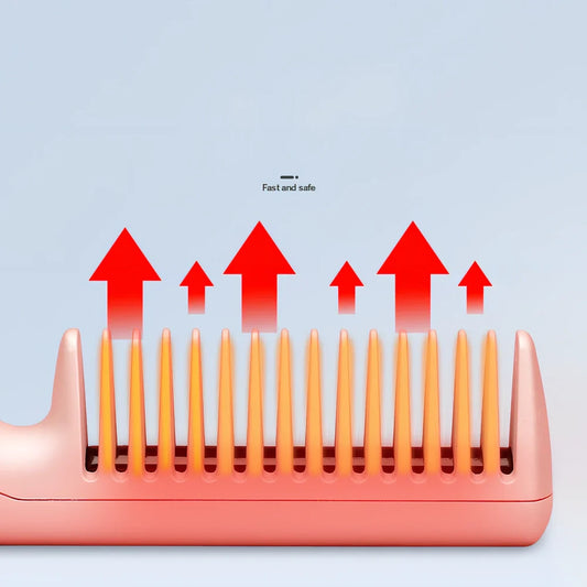 Wireless USB heating comb with 3D gradient colour and tourmaline ceramic conductor for dry hair