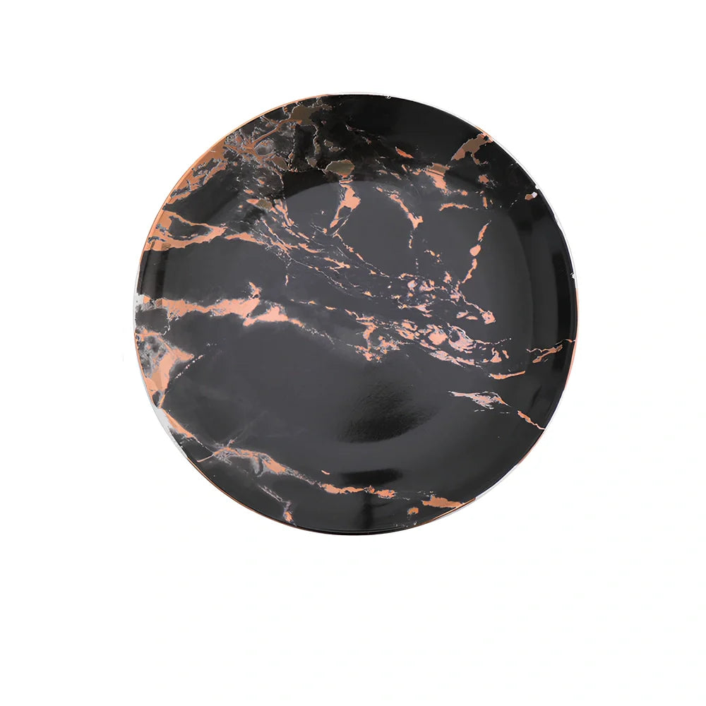 Ceramic Western steak plate with gold accents in 10-inch and 8-inch sizes, multiple colour options