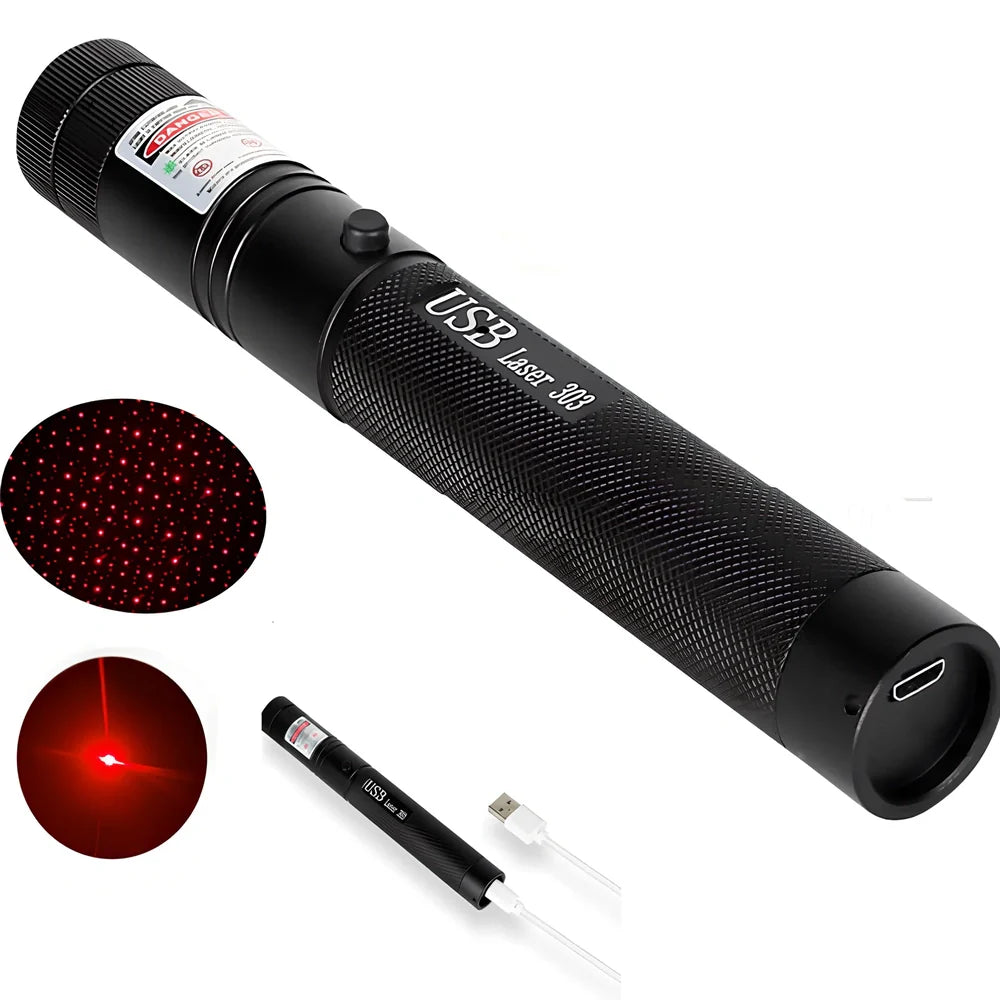 Metal laser pointer pen with green, red and blue light options, 15cm length