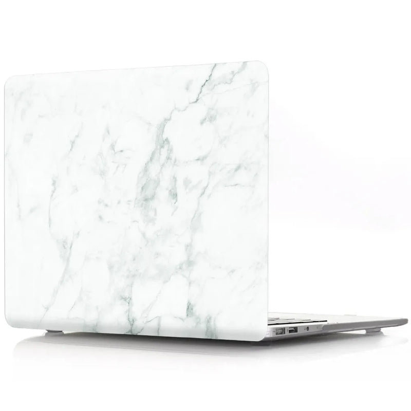 MacBook protective case plastic laptop sleeve compatible with Apple MacBook Air Pro models including 13-inch 14-inch 15-inch 16-inch MacBooks in multiple marble stone grain pattern colours and colourful stone grain light blue purple yellow options