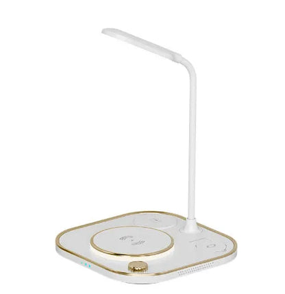 Alpharan three-in-one 15W wireless magnetic charging dock with desk lamp in black, green or white colours