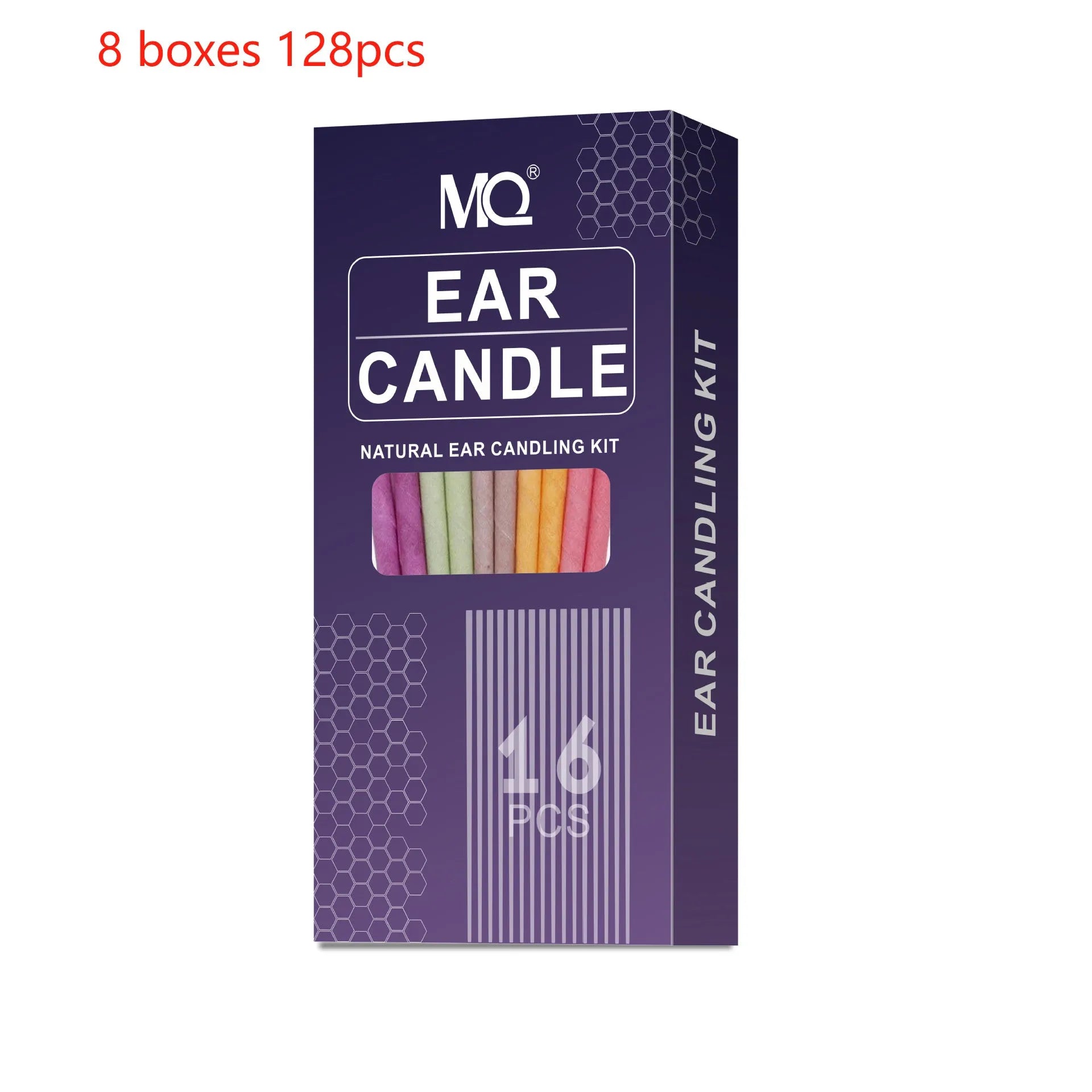 MQ Horn colour ear candles health massage suit with 16 candles, 8 protection boards and 16 cotton swabs