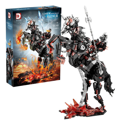 7033 Regional War Riding Horse building blocks set with swing action features for 7-14 year olds