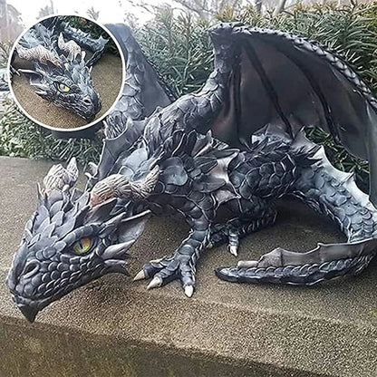 Magnificent resin dragon statue with intricate, hand-painted details for captivating outdoor garden decor