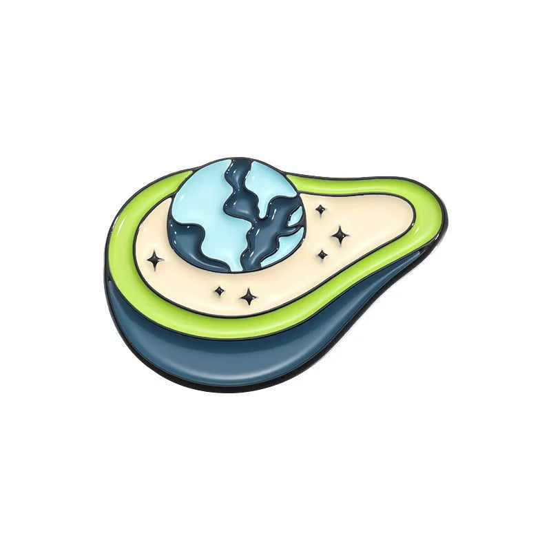 Zinc alloy cartoon fruit brooch in various colours, approximately 2-3 cm, for decorative use on jackets and bags