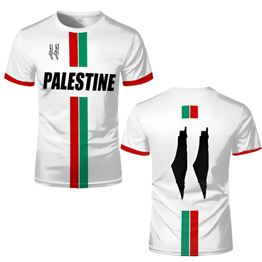 3D printed football pattern T-shirt in black with half sleeves on spandex fabric