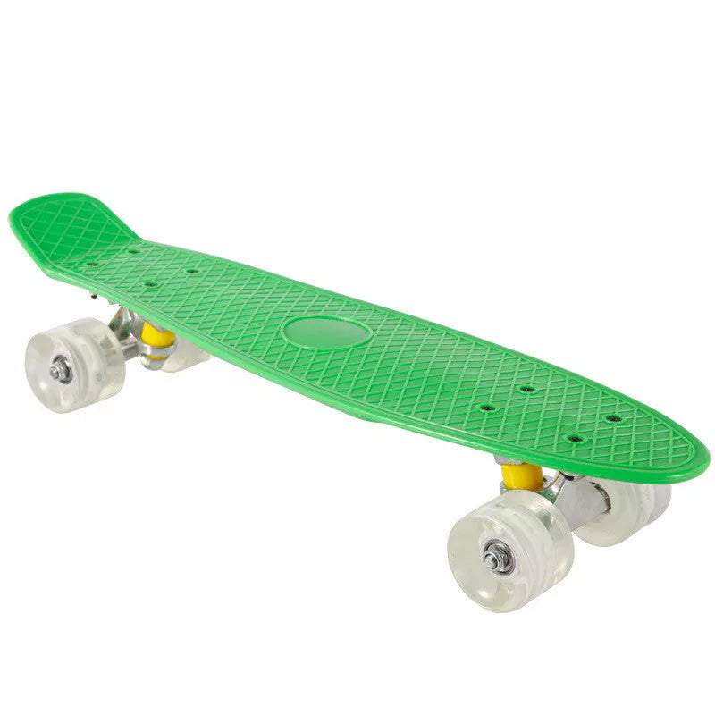 Fashion Creative Personality Four-wheel Skateboard in blue with flashing wheels