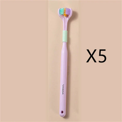 Soft Bristle Tri-Angle Toothbrush with customizable features for deep cleaning and travel convenience