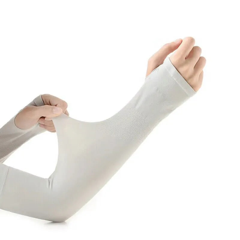 Viscose fibre driving sun sleeves in multiple colours showing open finger design