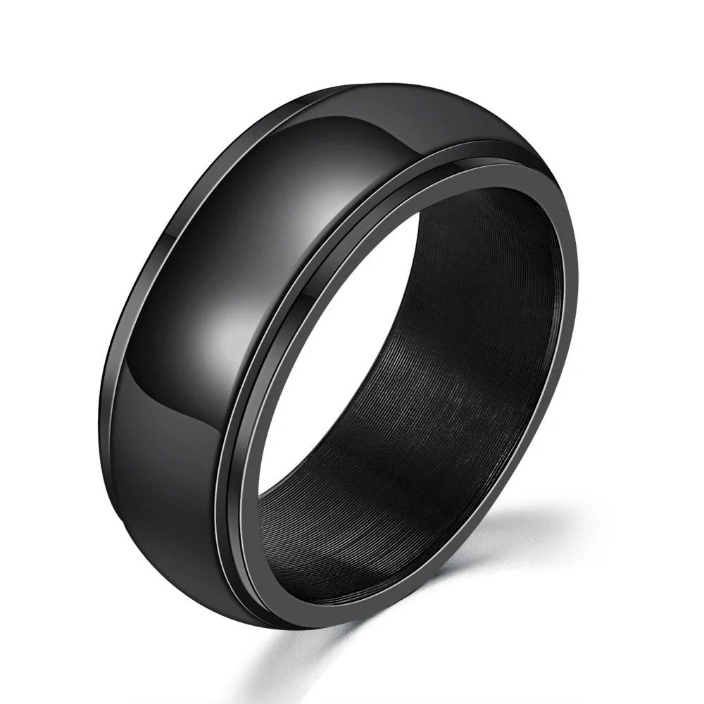 Stylish titanium steel hip hop ring in various colors and sizes
