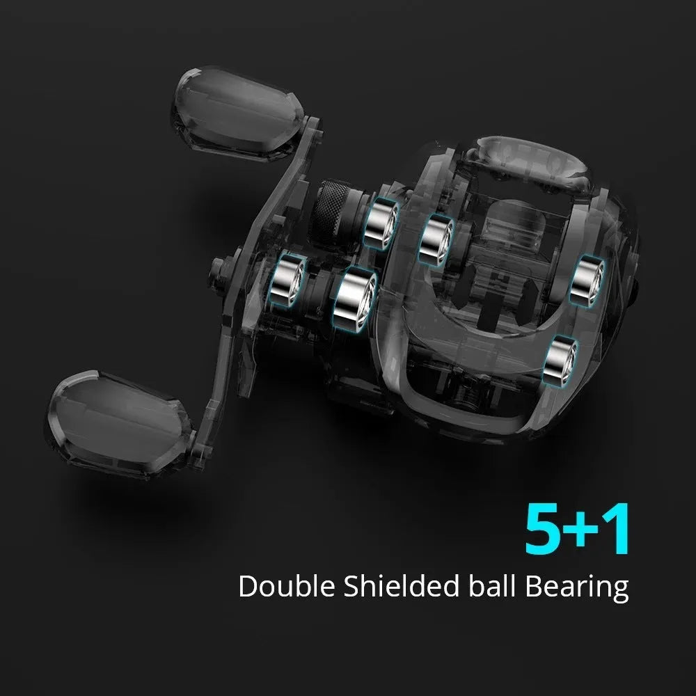 Drip wheel fishing reel and vessel setup for boat angling with left or right hand wheel option.