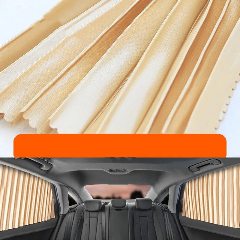 Auto retractable car sun curtain for windshield sunscreen protection in black colour