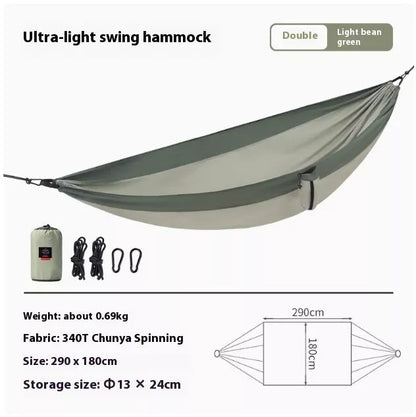 Double anti-rollover hammock swing in orange, grey, or blue for outdoor camping