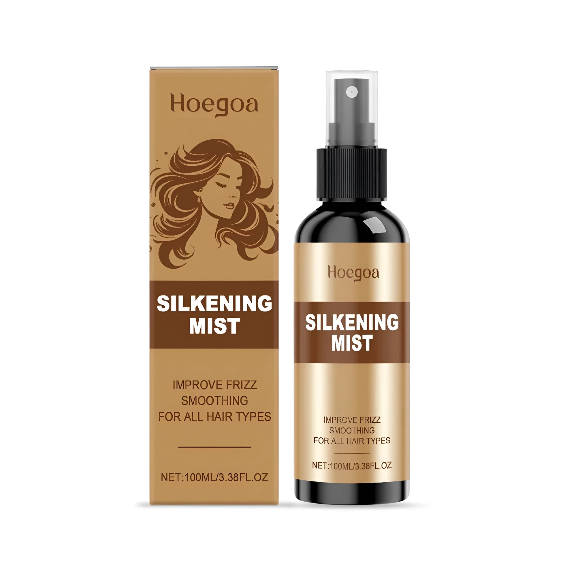 A 100ml bottle of hair care spray with a spray pump, containing a formula with ginger and rosemary extracts.