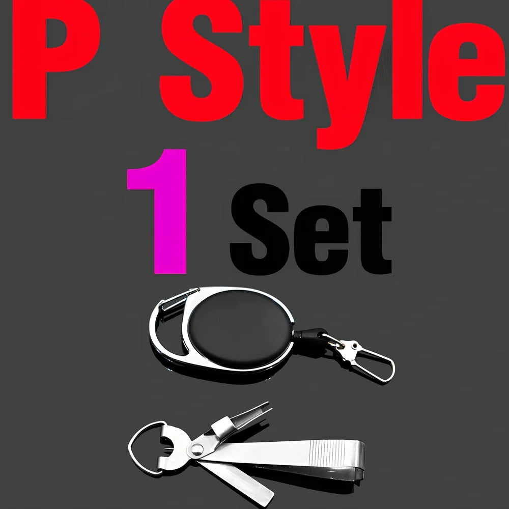 Fishing line scissors with stainless steel blades and plastic handles in silver black colour combination