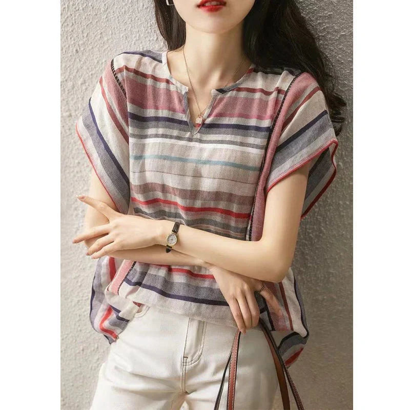 Hhomeenjoy Trendy Striped Blouse with Versatile Styling