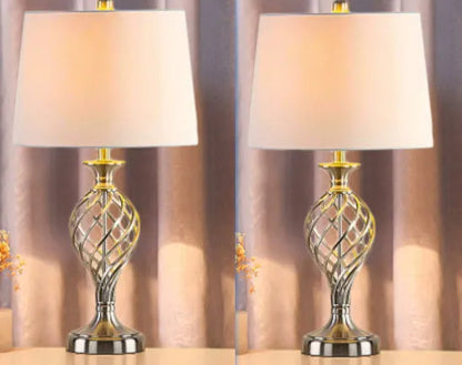 European-style alloy bedside lamp with touch controls and USB charging port, dimensions 35x15x25cm