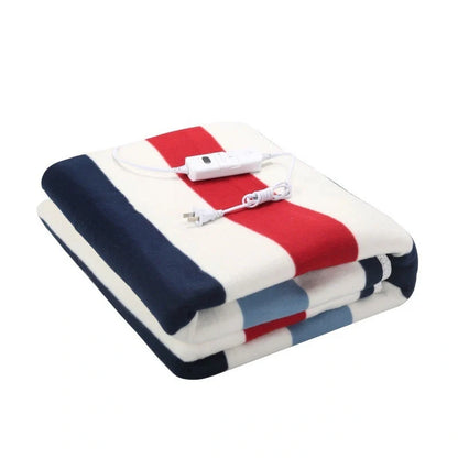 110V electric blanket with stripes, available in brown and gray, sizes 150cm×70cm to 180cm*150cm