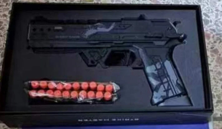 Nylon Attack Master SP50 plastic soft bomb launcher toy with Eva ammunition and detachable magazine