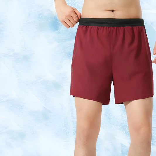Men's polyester basketball shorts in solid colours with low waist design and short length