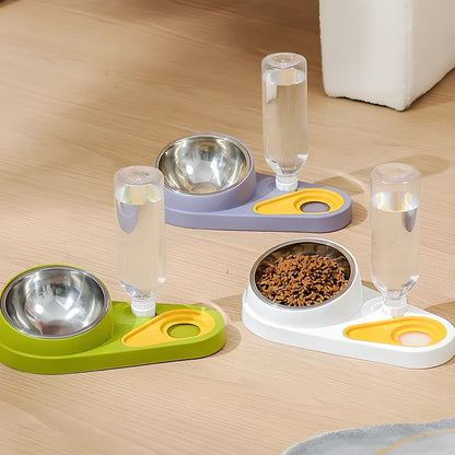 Automatic cat water fountain bowl in blue, gray, green, or white with 1.5L capacity and filtration system