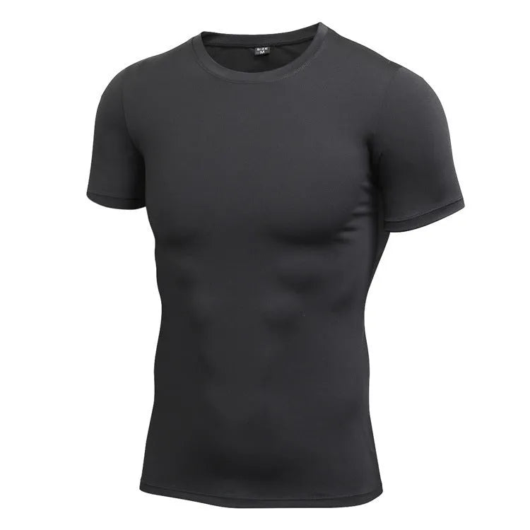 Men's solid colour short sleeve shirt in quick-drying polyester available in multiple sizes