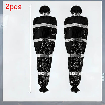 35×20×150cm black fake body bag horror prop with inflatable human body and accessory kit