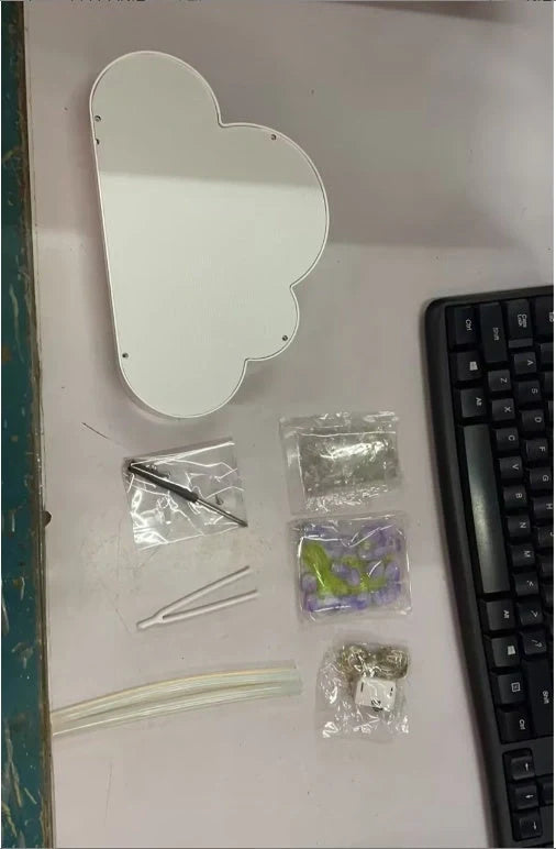 DIY Tulip Night Lamp with LED lights and decorative mirror in pink, purple, and blue