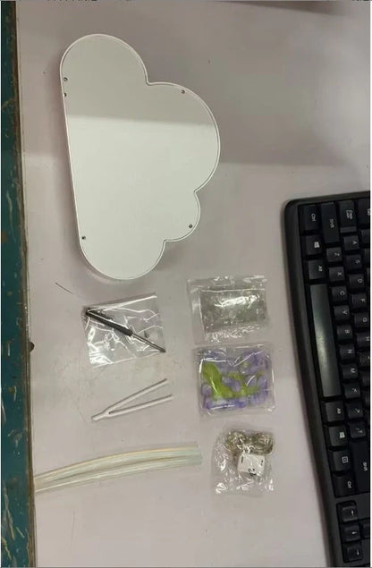 DIY Tulip Night Lamp with LED lights and decorative mirror in pink, purple, and blue