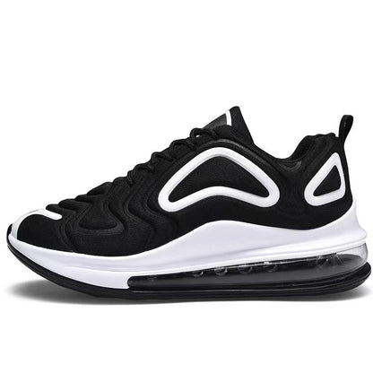 Comfortable air cushion sneakers for stylish men in various black, red, and white color options