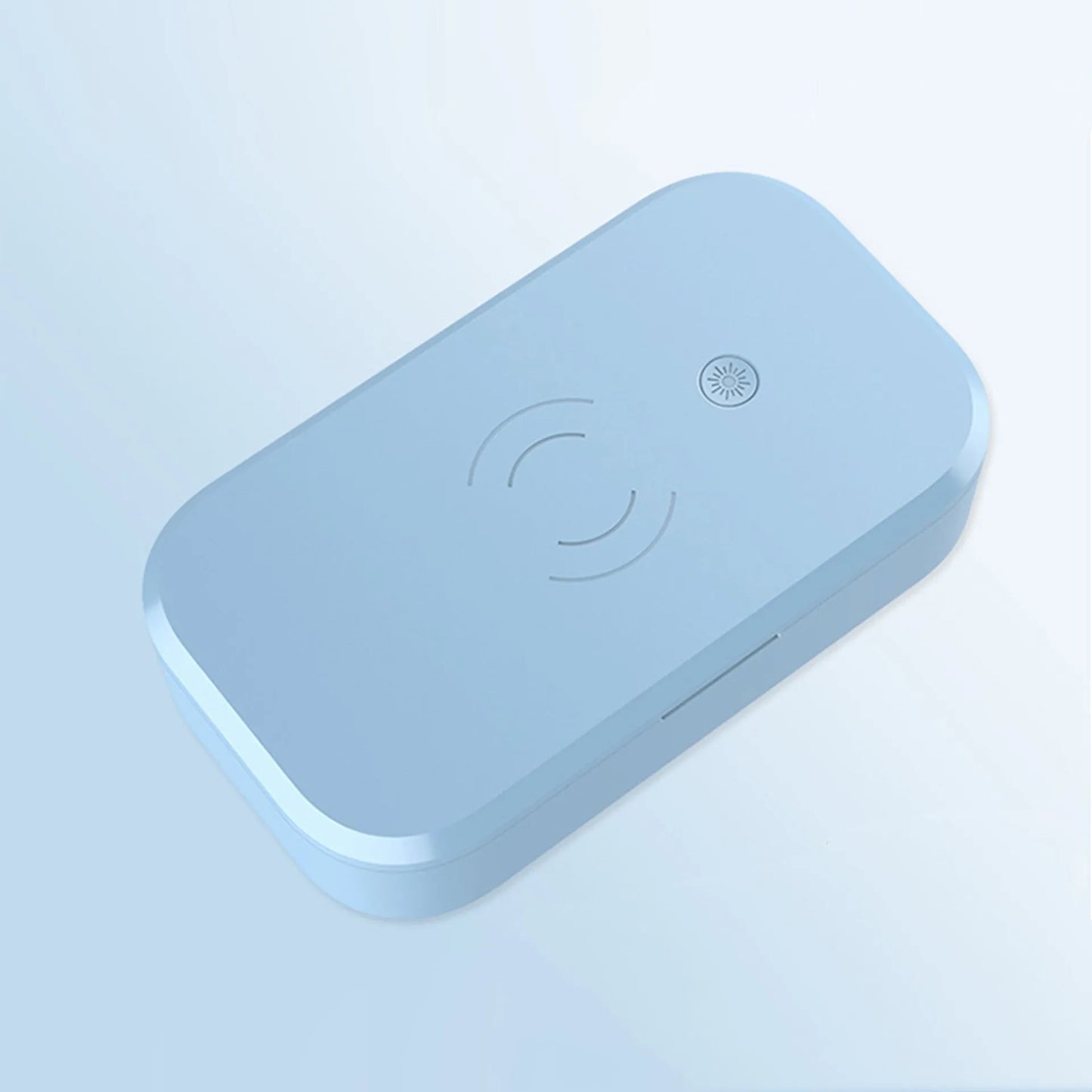 Ultraviolet disinfection box in white colour, sanitising nail art tools and mobile phone with wireless charging, 380g weight