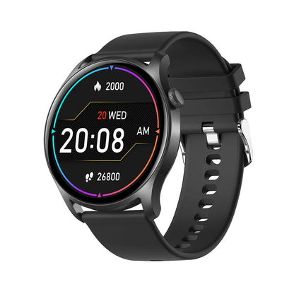Bluetooth smart watch with heart rate monitor on a silicone strap, showing a 1.3-inch colour display.