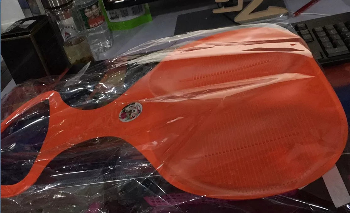 Stripe pattern thickened snowboard for snow, grass, and sand skiing in vibrant colors