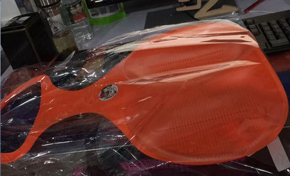 Stripe pattern thickened snowboard for snow, grass, and sand skiing in vibrant colors