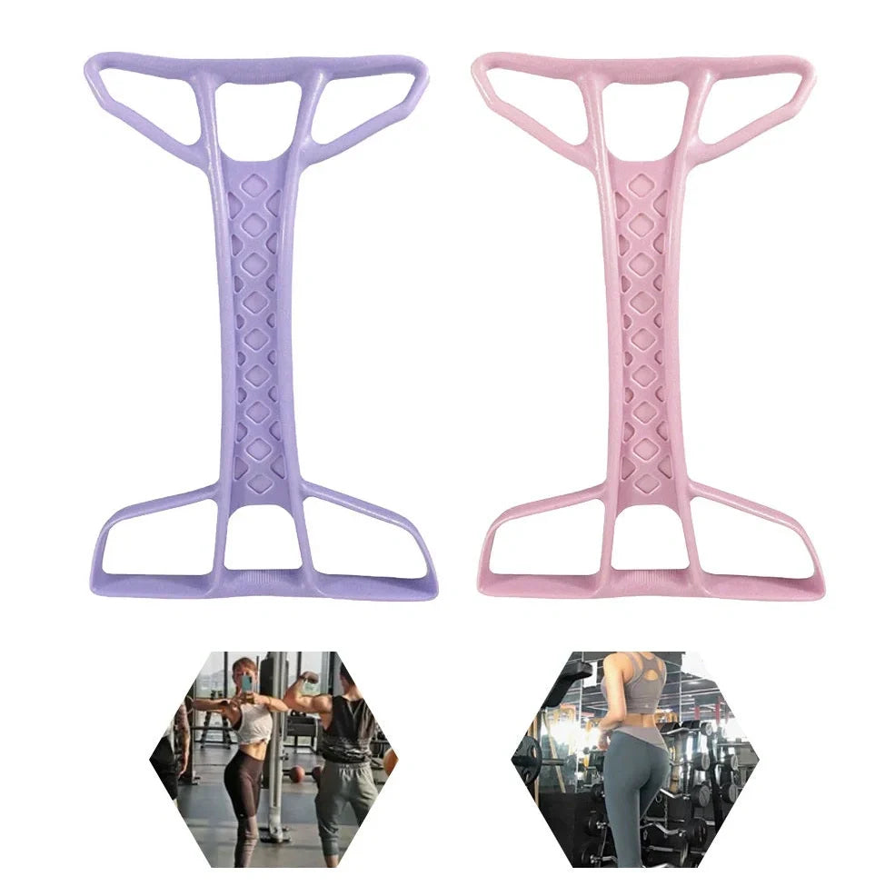 Green resistance band pedal puller fitness equipment with non-slip handles measuring 45x30x3cm