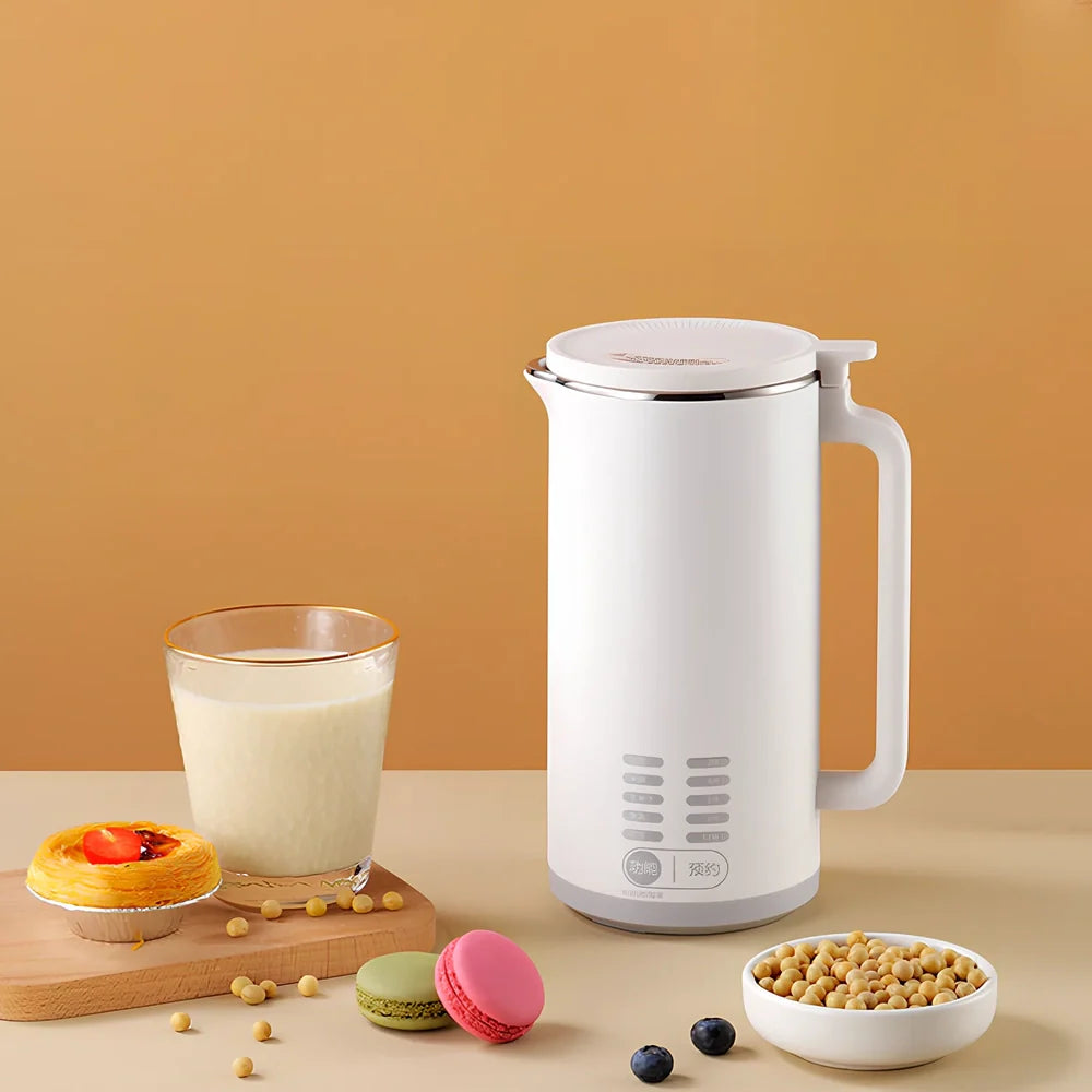 Green automatic soy milk machine with 600ml capacity and touch control display