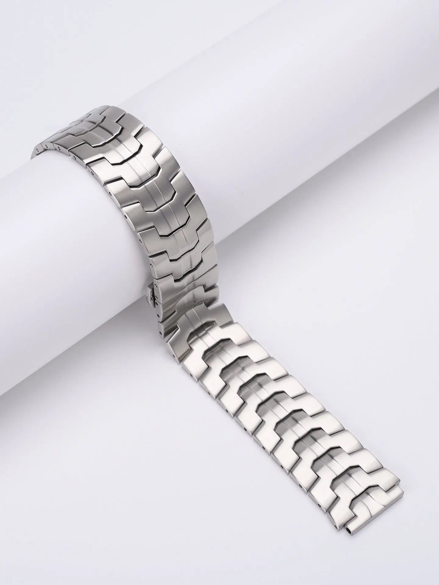 Stainless steel watch band for Samsung Galaxy Watch in multiple colour options on a grey background.