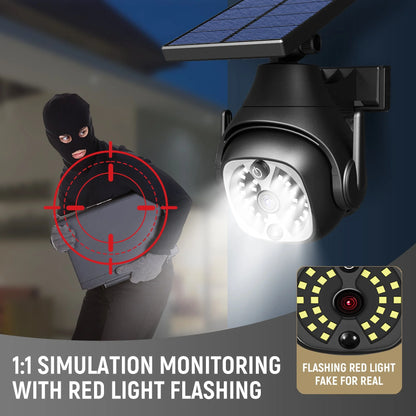 Solar-powered outdoor courtyard lights with human sensing and adjustable solar panels
