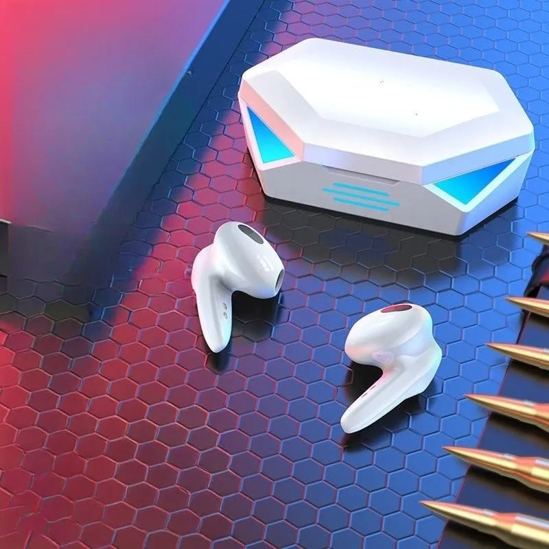 G20 Bluetooth TWS gaming headset earbuds with charging case in yellow colour