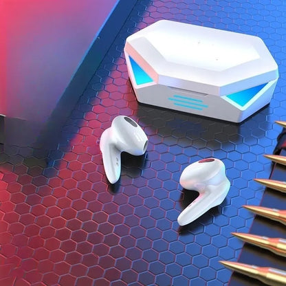 G20 Bluetooth TWS gaming headset earbuds with charging case in yellow colour